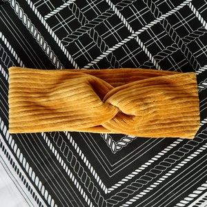 Mustard Yellow Ribbed Velvet Headband